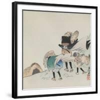 Travelers in a Storm-Shibata Zeshin-Framed Giclee Print