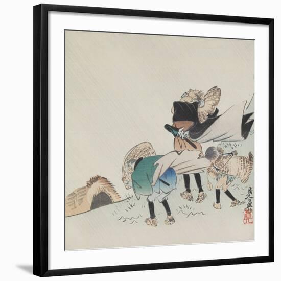 Travelers in a Storm-Shibata Zeshin-Framed Giclee Print