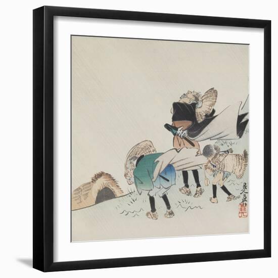 Travelers in a Storm-Shibata Zeshin-Framed Giclee Print
