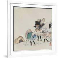 Travelers in a Storm-Shibata Zeshin-Framed Giclee Print