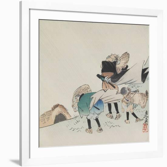 Travelers in a Storm-Shibata Zeshin-Framed Giclee Print