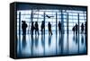 Travelers Silhouettes at Airport,Beijing-06photo-Framed Stretched Canvas