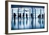 Travelers Silhouettes at Airport,Beijing-06photo-Framed Photographic Print