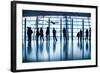 Travelers Silhouettes at Airport,Beijing-06photo-Framed Photographic Print