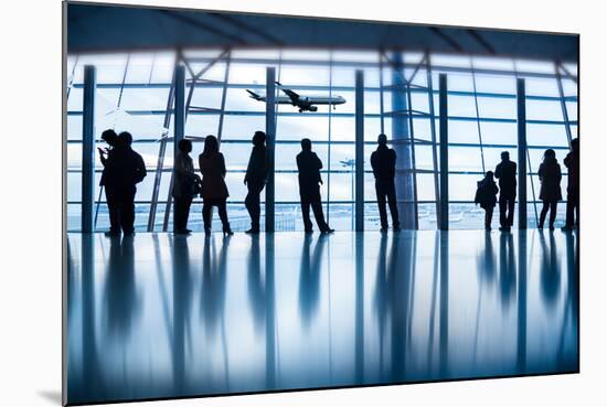 Travelers Silhouettes at Airport,Beijing-06photo-Mounted Photographic Print