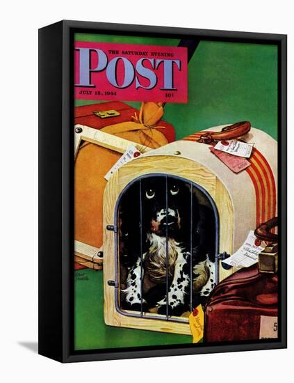 "Traveling Butch," Saturday Evening Post Cover, July 15, 1944-Albert Staehle-Framed Stretched Canvas