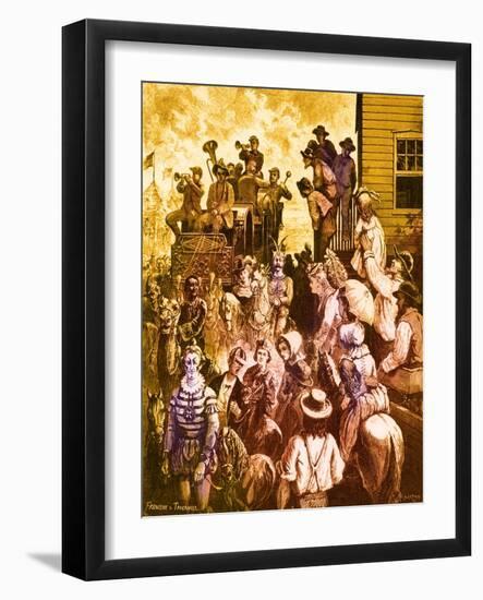 Traveling circus in America in 19th century-Paul Frenzeny-Framed Giclee Print