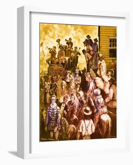 Traveling circus in America in 19th century-Paul Frenzeny-Framed Giclee Print