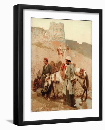 Traveling in Persia, 1895 (Oil on Canvas)-Edwin Lord Weeks-Framed Giclee Print