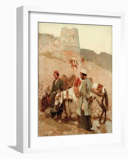 Traveling in Persia, 1895 (Oil on Canvas)-Edwin Lord Weeks-Framed Giclee Print