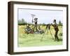 Traveling Photographer Taking a Picture of Farmers in Their Field, c.1880-null-Framed Giclee Print