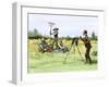 Traveling Photographer Taking a Picture of Farmers in Their Field, c.1880-null-Framed Giclee Print