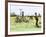 Traveling Photographer Taking a Picture of Farmers in Their Field, c.1880-null-Framed Giclee Print