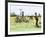 Traveling Photographer Taking a Picture of Farmers in Their Field, c.1880-null-Framed Giclee Print