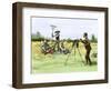 Traveling Photographer Taking a Picture of Farmers in Their Field, c.1880-null-Framed Giclee Print