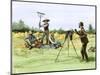 Traveling Photographer Taking a Picture of Farmers in Their Field, c.1880-null-Mounted Giclee Print