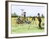 Traveling Photographer Taking a Picture of Farmers in Their Field, c.1880-null-Framed Giclee Print