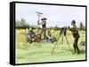 Traveling Photographer Taking a Picture of Farmers in Their Field, c.1880-null-Framed Stretched Canvas