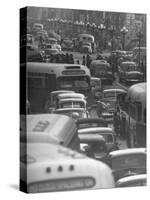 Traveling Through Rush Hour Traffic in Downtown Los Angeles-Loomis Dean-Stretched Canvas