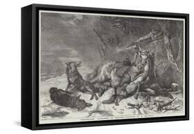 Traveller Attacked by Wolves-Richard Ansdell-Framed Stretched Canvas