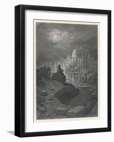 Traveller from New Zealand in Days to Come Contemplates the Ruins of London That Once Great City-Gustave Dor?-Framed Art Print