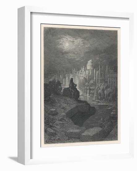 Traveller from New Zealand in Days to Come Contemplates the Ruins of London That Once Great City-Gustave Dor?-Framed Art Print