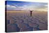 Traveller on Salar De Uyuni-null-Stretched Canvas