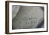 Traveller on the Oregon Roads Having Grave His Name in a Register Stone on the North Platte River N-null-Framed Giclee Print