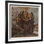 Traveller on the Pass of Saint Bernard is Saved by Dogs and Monks-null-Framed Art Print