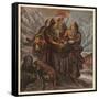 Traveller on the Pass of Saint Bernard is Saved by Dogs and Monks-null-Framed Stretched Canvas