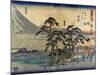 Travellers at the Numazu Station on the Tokaido Road, Japanese Wood-Cut Print-Lantern Press-Mounted Art Print