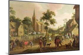 Travellers, Beggars and Horse Copers in a Village, 1633 oil onpanel-Joost Cornelisz. Droochsloot-Mounted Giclee Print