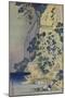 Travellers Climbing Up a Steep Hill to Pay Homage to a Kannon Shrine in a Cave by the Waterfall-Katsushika Hokusai-Mounted Giclee Print