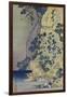 Travellers Climbing Up a Steep Hill to Pay Homage to a Kannon Shrine in a Cave by the Waterfall-Katsushika Hokusai-Framed Giclee Print