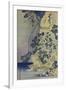 Travellers Climbing Up a Steep Hill to Pay Homage to a Kannon Shrine in a Cave by the Waterfall-Katsushika Hokusai-Framed Giclee Print