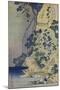 Travellers Climbing Up a Steep Hill to Pay Homage to a Kannon Shrine in a Cave by the Waterfall-Katsushika Hokusai-Mounted Giclee Print