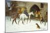 Travellers Entering the Courtyard of an Inn in Winter-George Wright-Mounted Giclee Print