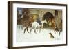 Travellers Entering the Courtyard of an Inn in Winter-George Wright-Framed Giclee Print