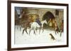 Travellers Entering the Courtyard of an Inn in Winter-George Wright-Framed Giclee Print