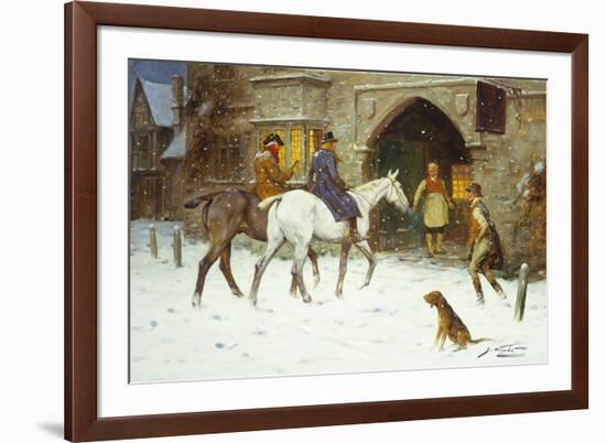 Travellers Entering the Courtyard of an Inn in Winter-George Wright-Framed Giclee Print