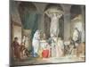 Travellers Greeted by Peasants in Italy (Gouache & W/C on Paper)-Jean Baptiste Mallet-Mounted Giclee Print