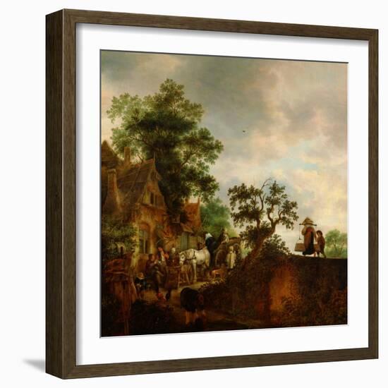 Travellers Halting At An Inn-Isaac Van Ostade-Framed Giclee Print