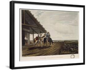 Travellers in the Pampas Refreshing Themselves by a House, 1818-Emeric Essex Vidal-Framed Giclee Print