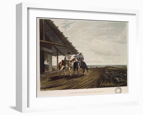 Travellers in the Pampas Refreshing Themselves by a House, 1818-Emeric Essex Vidal-Framed Giclee Print