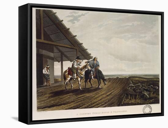 Travellers in the Pampas Refreshing Themselves by a House, 1818-Emeric Essex Vidal-Framed Stretched Canvas