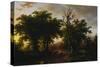 Travellers on a Path at Sunset-Barend Cornelis Koekkoek-Stretched Canvas