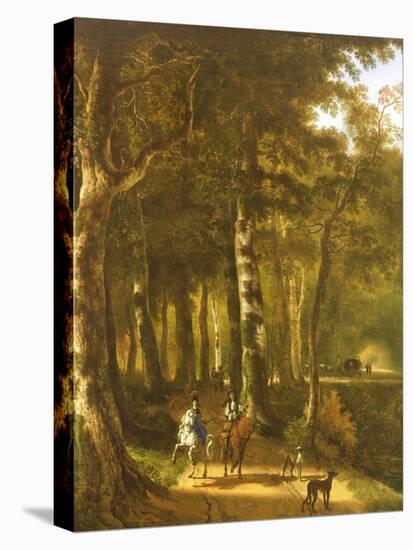 Travellers on a Path in a Wooded Landscape-Jan Massys or Metsys-Stretched Canvas