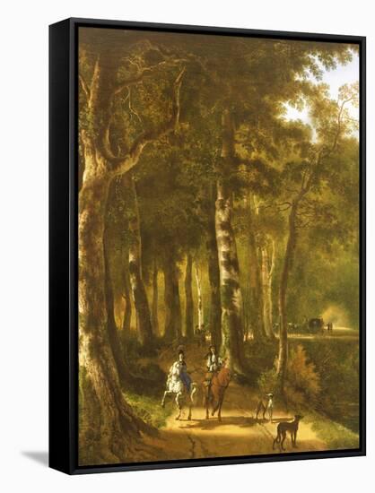 Travellers on a Path in a Wooded Landscape-Jan Massys or Metsys-Framed Stretched Canvas