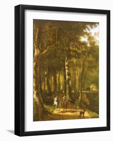 Travellers on a Path in a Wooded Landscape-Jan Massys or Metsys-Framed Giclee Print