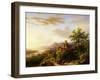 Travellers on a Path in an Extensive Rhineland Landscape-Barend Cornelis Koekkoek-Framed Giclee Print